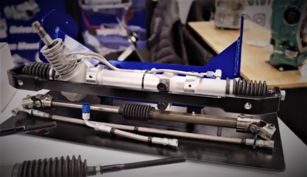 steering rack and pinion cradle on display