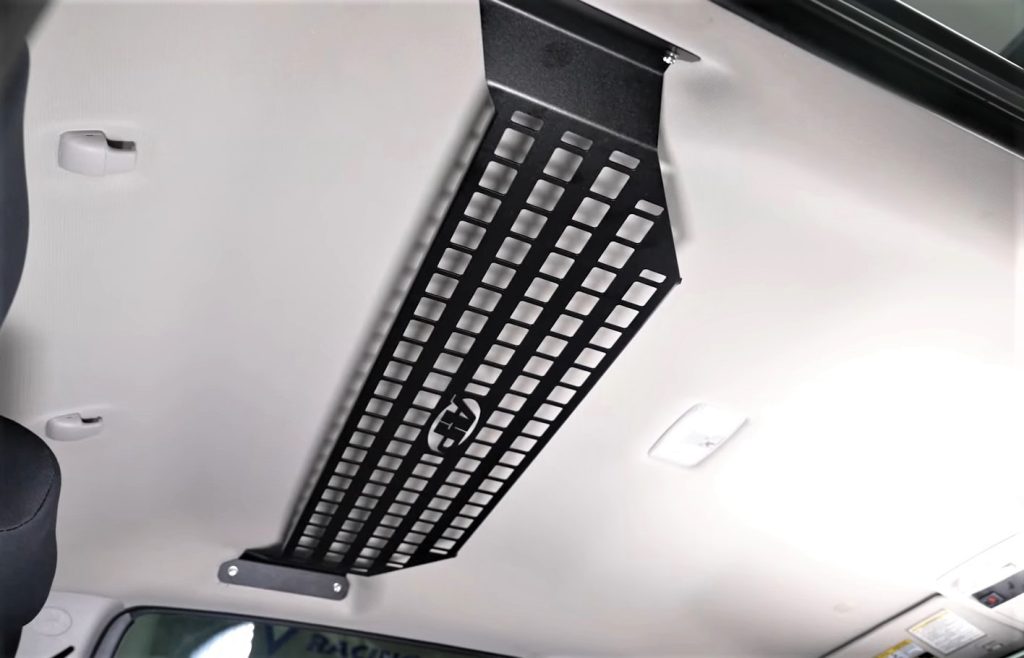 roof molle panel inside a toyota tacoma cabin