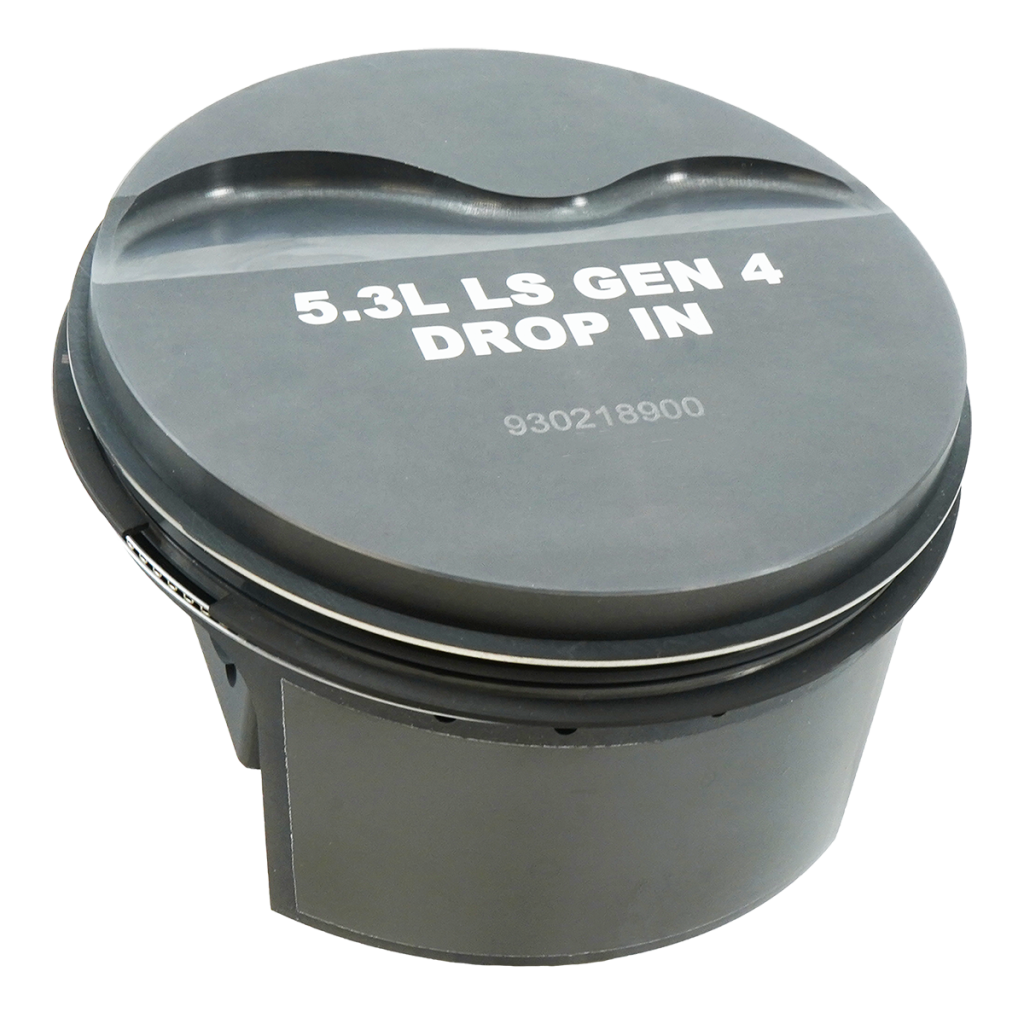 top of an engine piston with valve reliefs