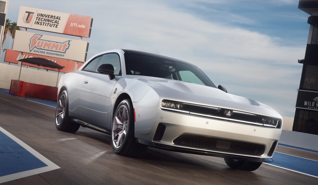 2024 dodge charger Daytona on dragstrip with Summit sign