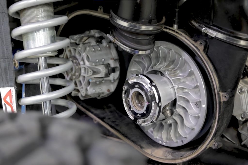 exposed view of a clutch on an atv side by side