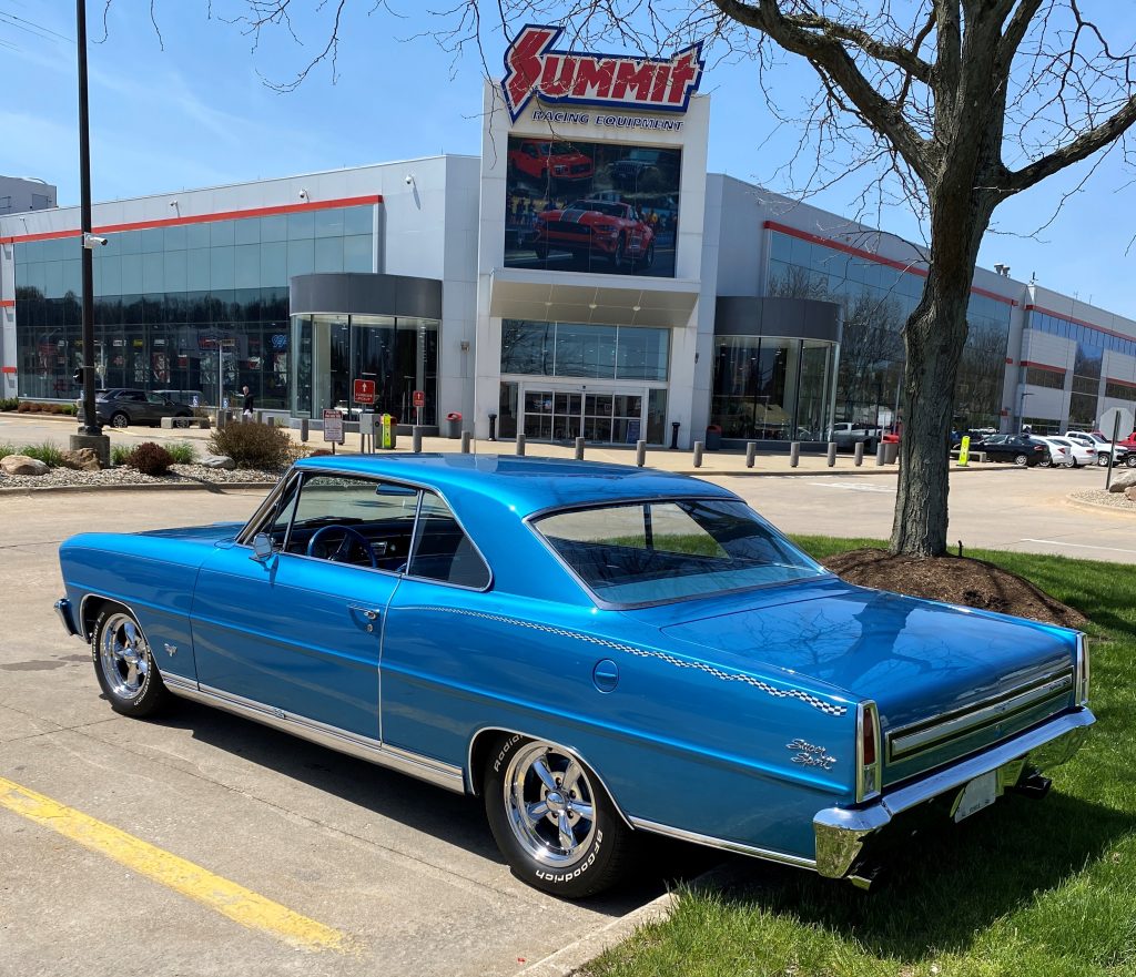 rear view of a 1967 chevy nova SS at Summit Racing