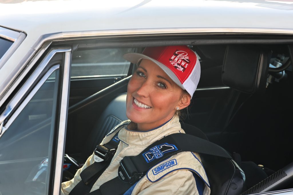 Race Car Driver in Cockpit of vintage drag racer