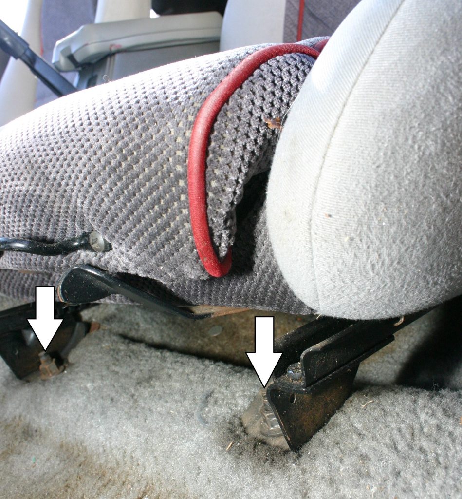 1985 Mustang front seat bolt locations