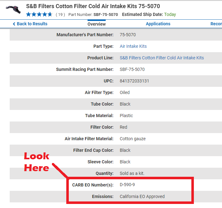S&B Intake Kit Carb EO Screengrab