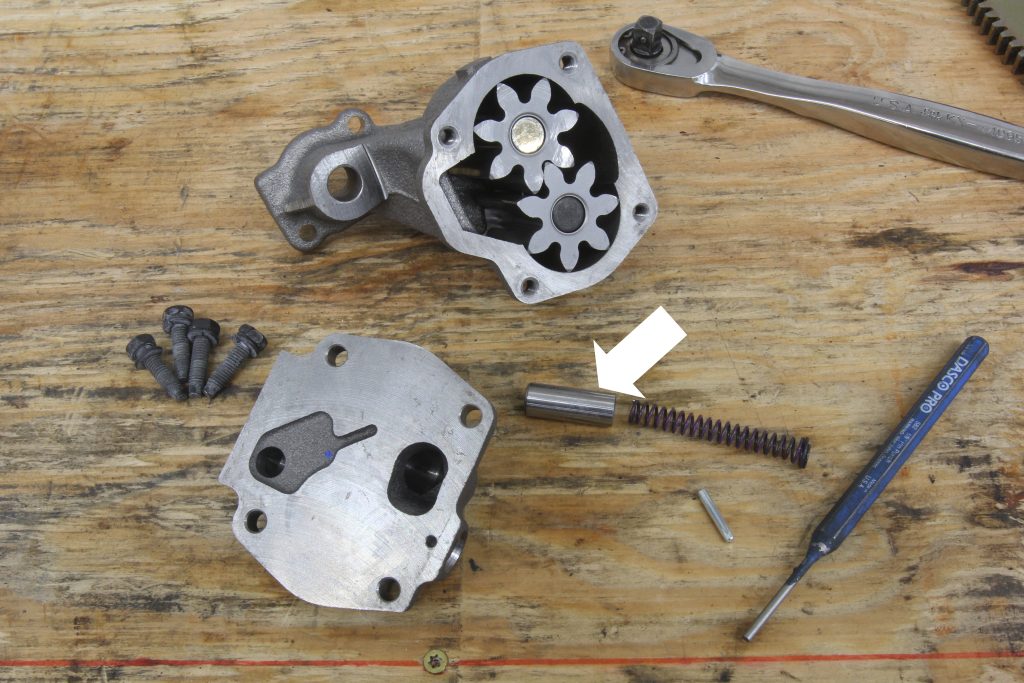 Inside of a gerotor oil pump