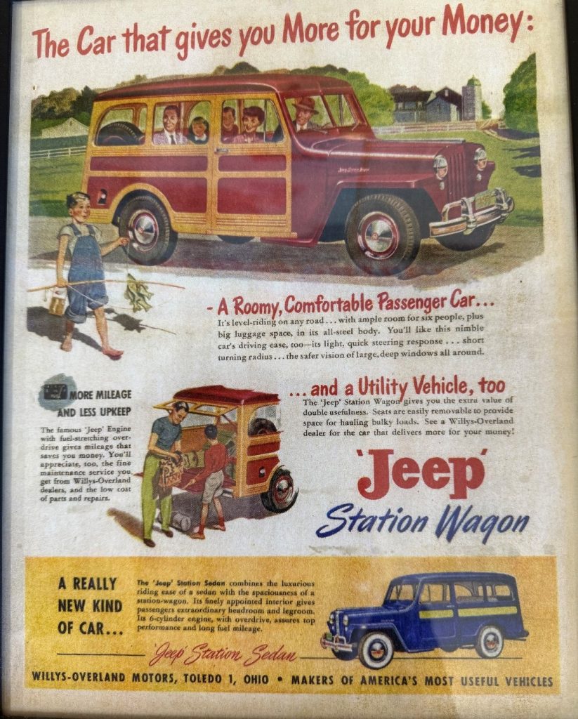 vintage jeep station wagon magazine ad