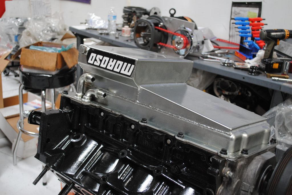 moroso oil pan installed on an ls engine