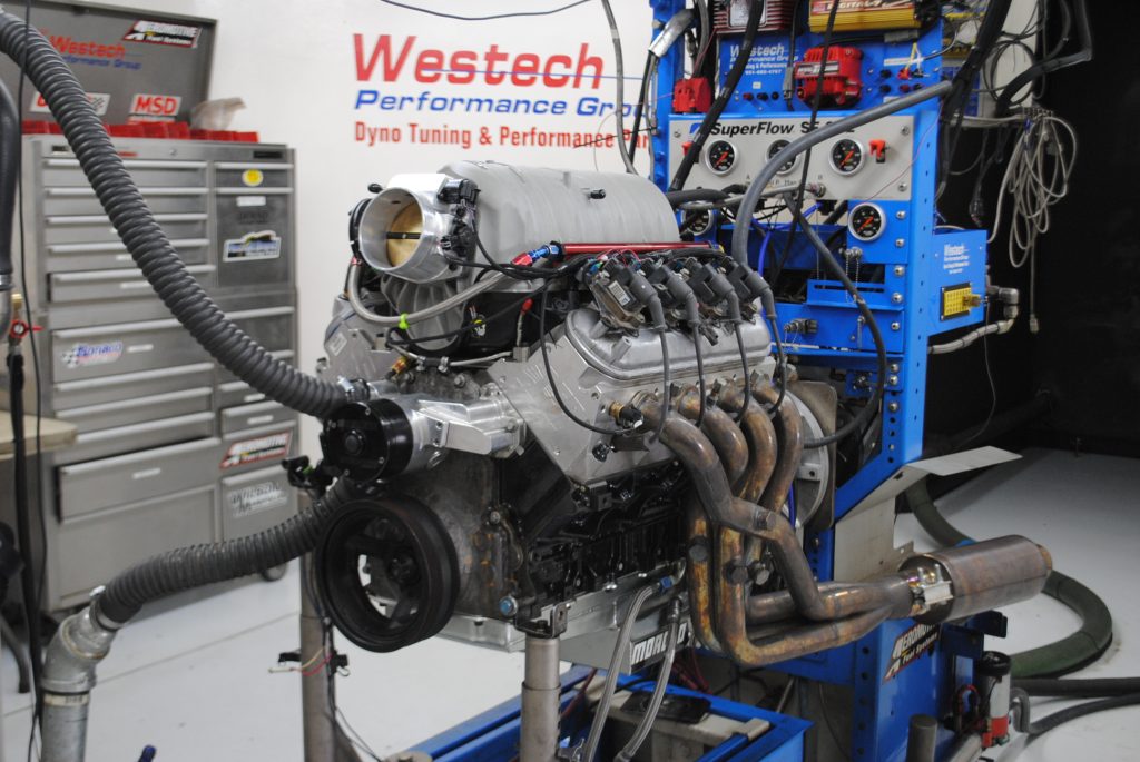 ls engine during a dyno test run