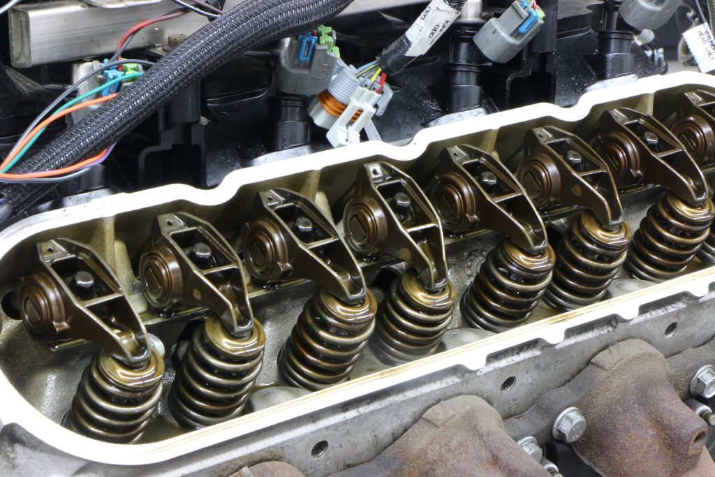 valvetrain in an ls engine cylinder head