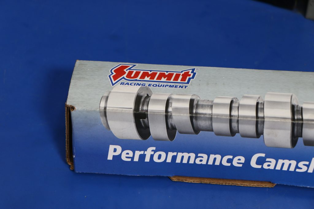 summit racing camshaft box on table