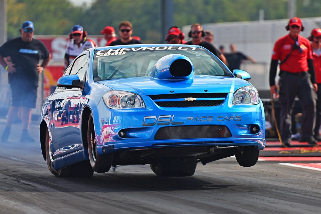 Chevy Cobalt Race Car launching at Strip