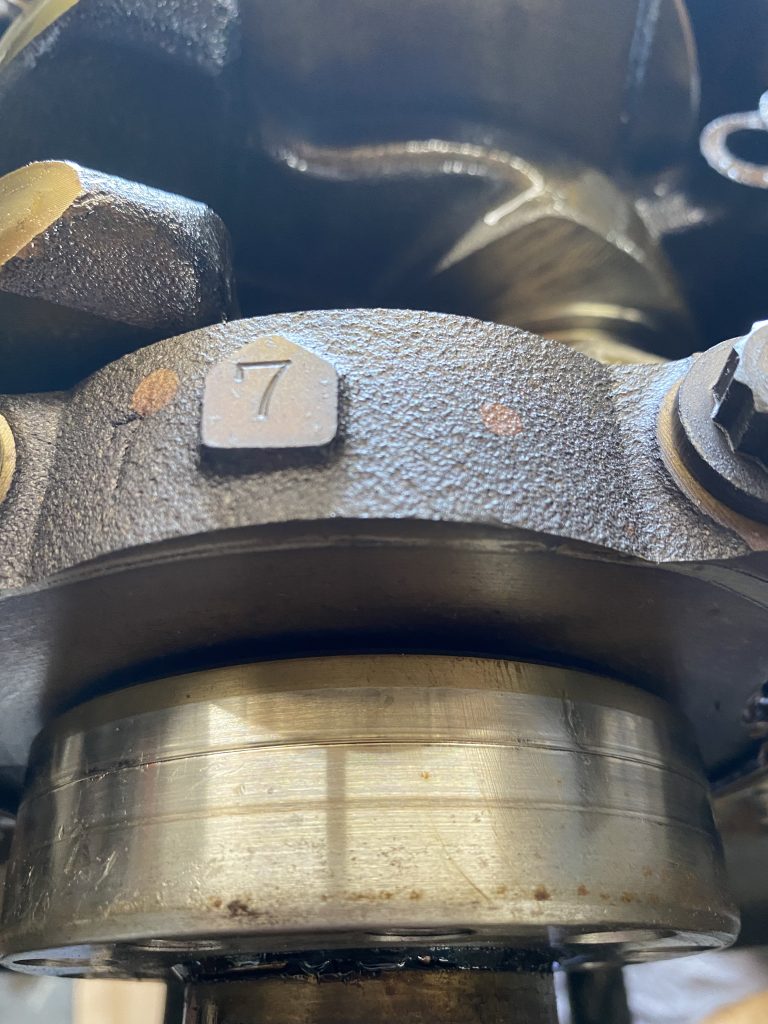 rear main connecting rod cap and seal installed