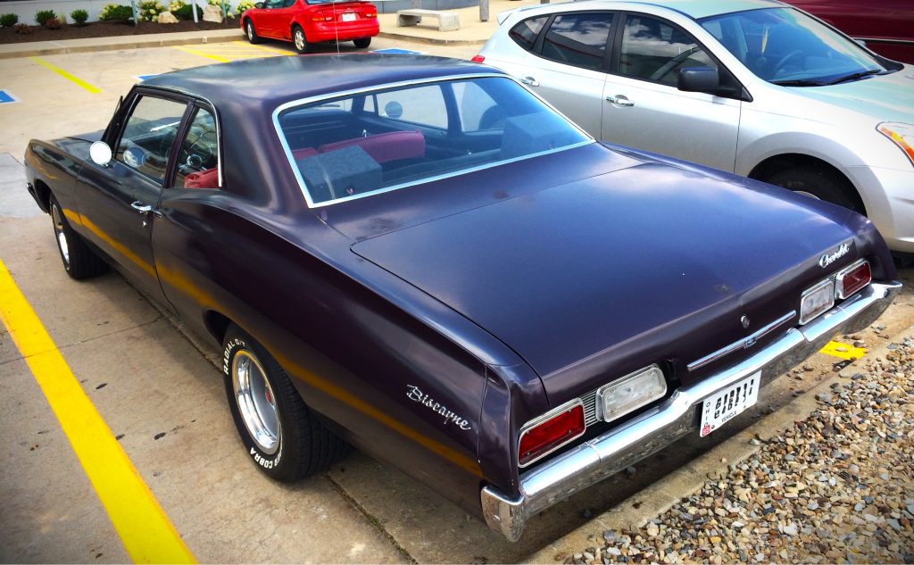 1966 Chevy Biscayne , black, rear driver side
