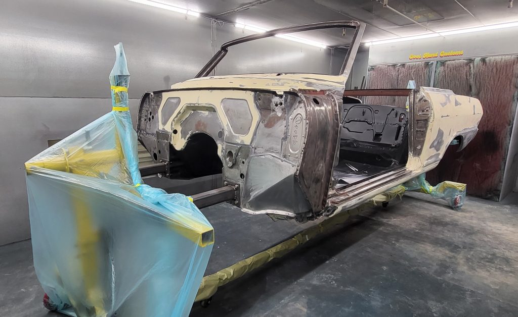 1963 Chevy Nova in paint booth