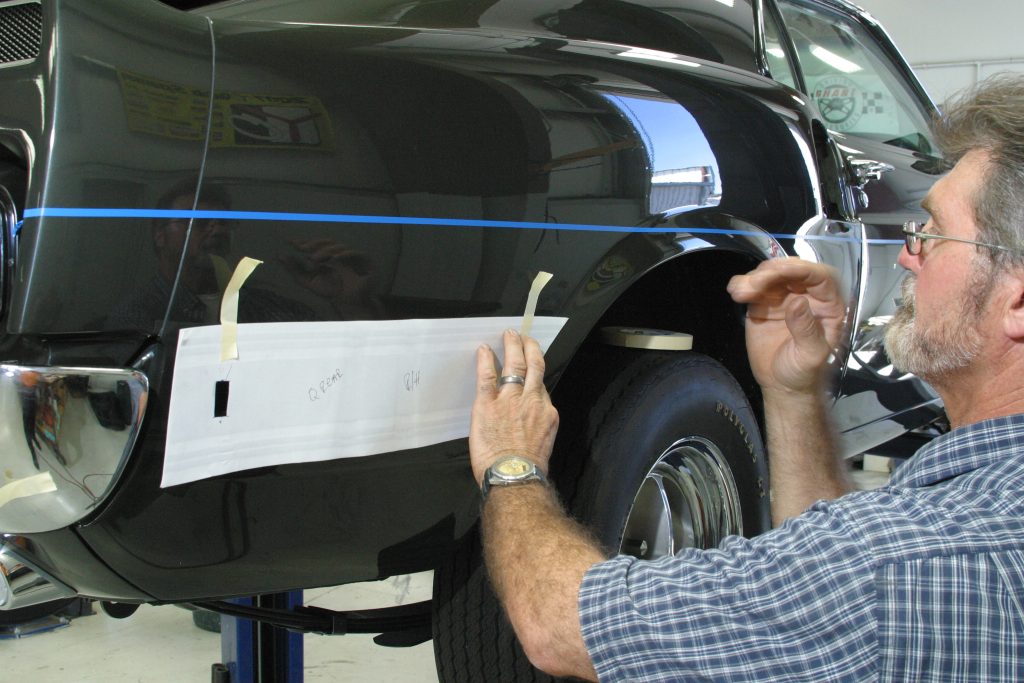Positioning rear quarter panel stripe on 1969 Shelby GT350