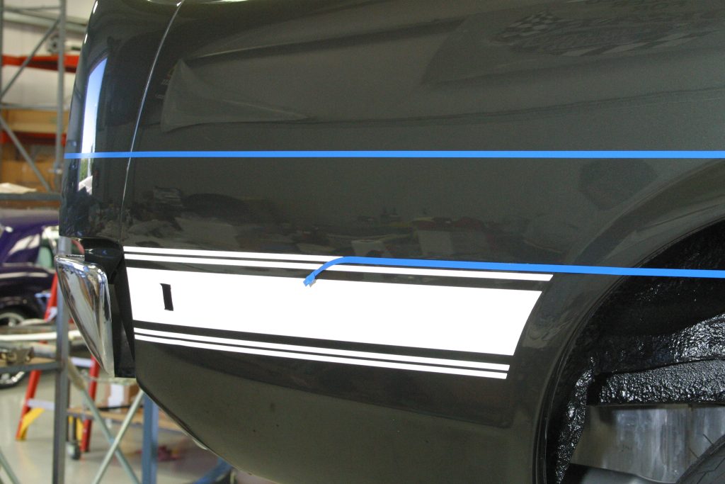 Rear quarter panel stripe on 1969 Shelby GT350