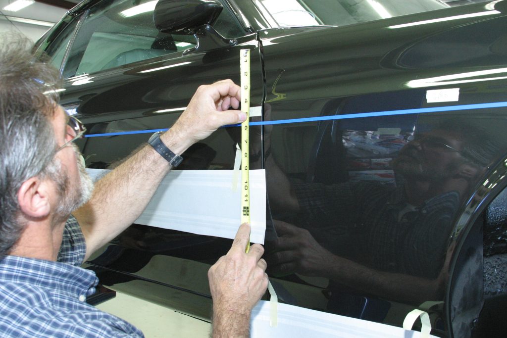 Positioning door stripe on 1969 Shelby GT350