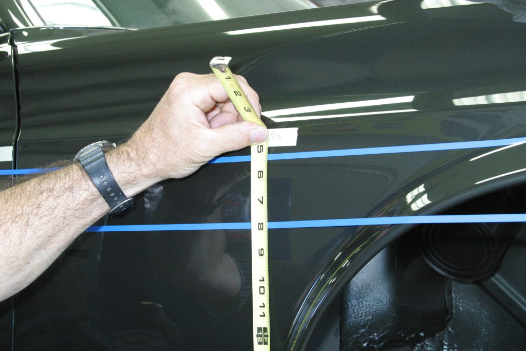 Measuring for front fender stripe on 1969 Shelby GT350
