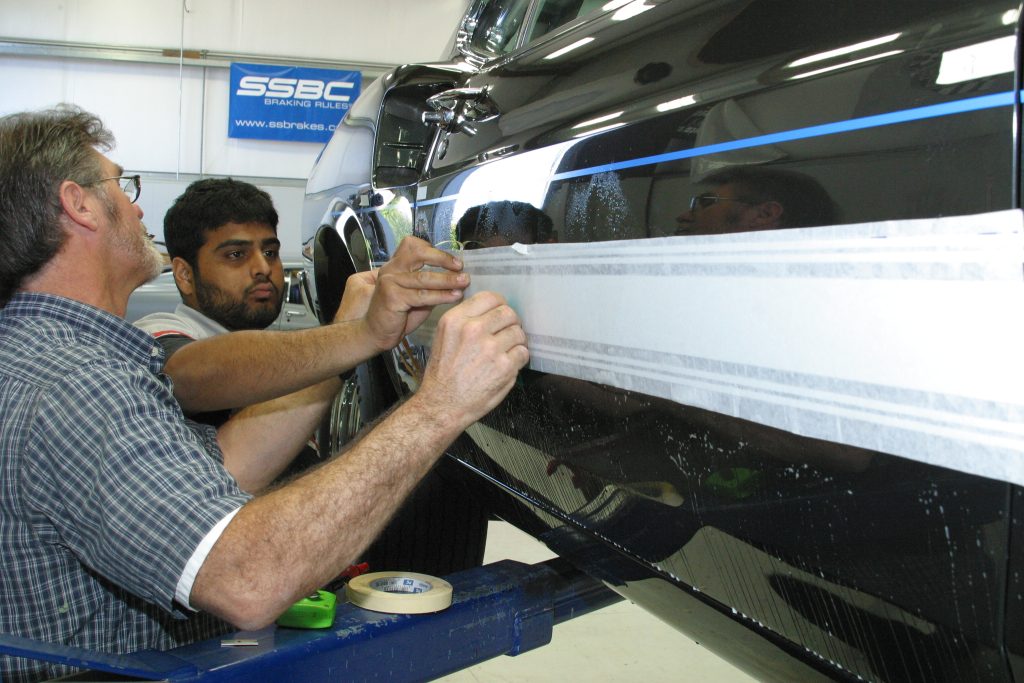 Positioning door stripe on 1969 Shelby GT350