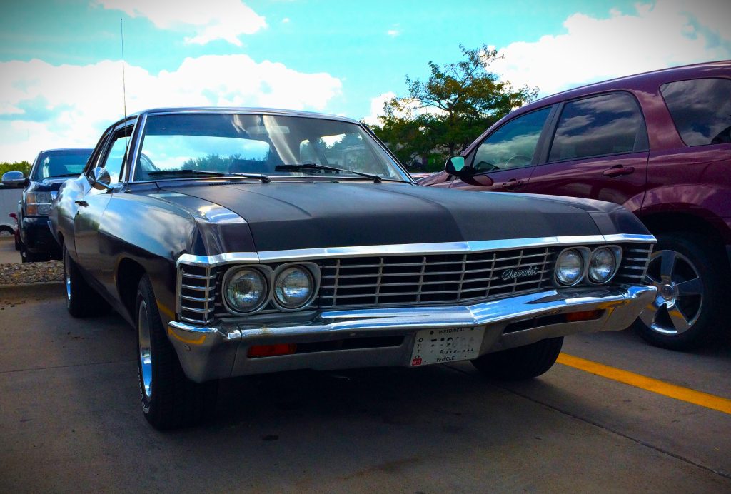 1966 Chevy Biscayne , black, front grille
