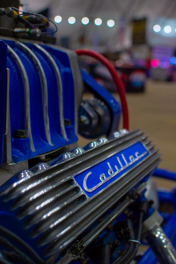 cadillac valve cover on nostalgia drag race car
