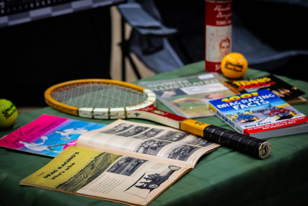 tennis display at drag race exhibit