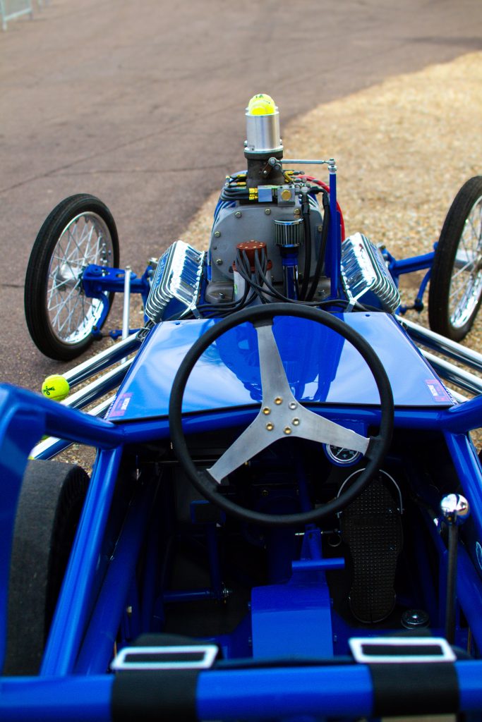 cockpit view from Pancho Gonzales Cadillac Dragster