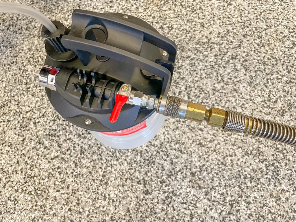 Hooking air line to John Dow brake bleeder