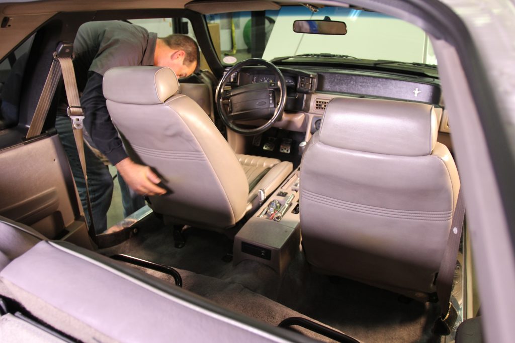 installing seats back into a restored fox body mustang