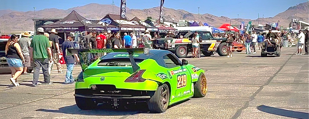 rear view of a ls swapped Nissan 370