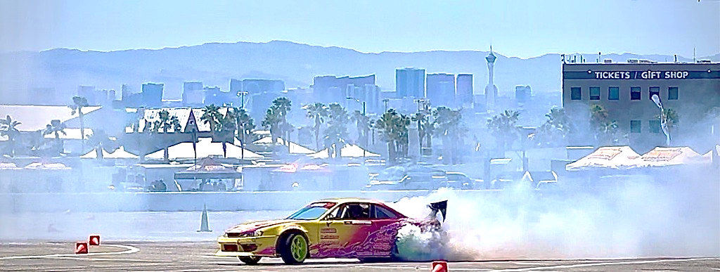 Drift Car Doing a Burnout